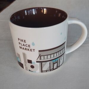 NWT Starbucks Pike Place Market Mug - Brown and Cream